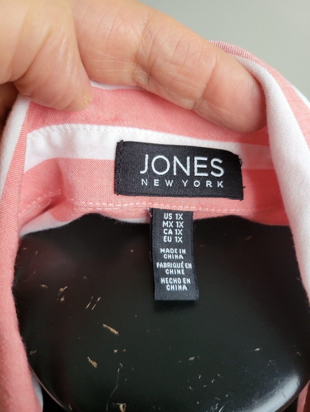 Jones New York 1X Coral Pink & White Striped Long Tunic – 100% Viscose - Picture 5 of 9